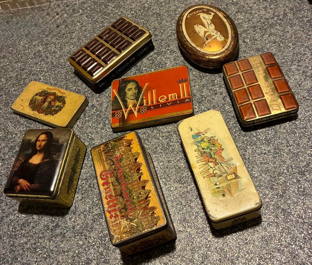 verzameling vintage blikken., Verzamelen, Blikken, Gebruikt, Overige, Bolletje, Ophalen of Verzenden
