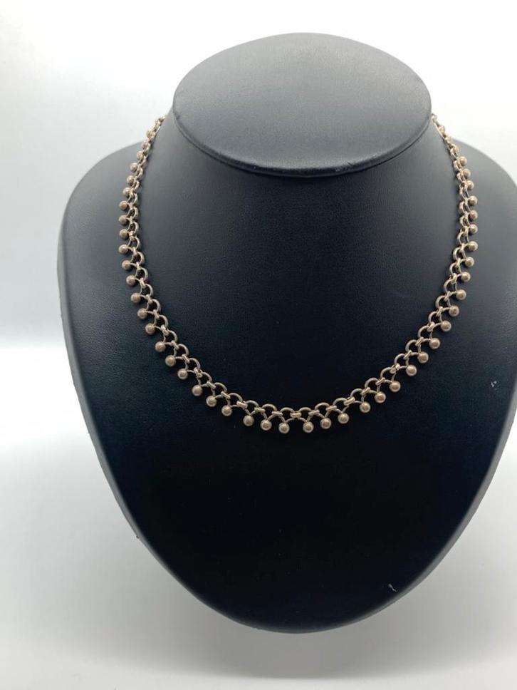 X414 Prachtige zilveren ketting noorse stijl, Sieraden, Tassen en Uiterlijk, Antieke sieraden, Ketting, Zilver, Ophalen of Verzenden