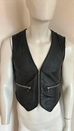 Harley Davidson zwart leer zip up biker vest maat M, Kleding | Dames, Bodywarmers, Ophalen of Verzenden, Zo goed als nieuw