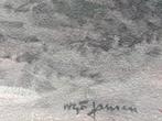 Willem G.F.Janssen WGF George Frederik aquarel boer paarden, Antiek en Kunst, Verzenden