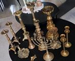 Partij massief koperen kandelaren. Los of per set te koop., Ophalen of Verzenden, Koper of Brons