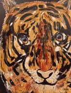 Schilderij tijgerkop, Minder dan 50 cm, 50 tot 75 cm, Nieuw, Ophalen of Verzenden