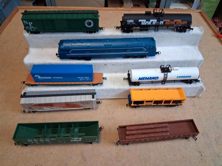 Mehano 8 wagons en 1 locomotief in hele nette staat, Hobby en Vrije tijd, Modeltreinen | H0, Gebruikt, Treinset, Gelijkstroom