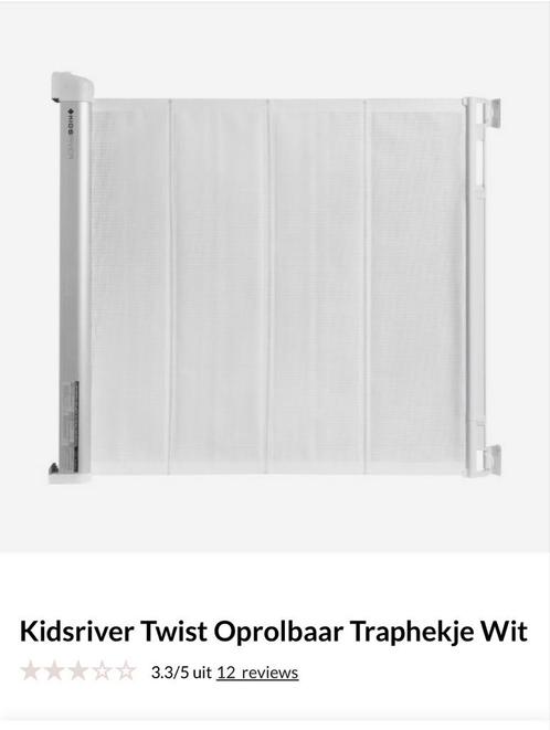 Kidsriver Twist Oprolbaar Traphekje Wit 2x, Kinderen en Baby's, Traphekjes, Zo goed als nieuw, Oprolhekje, Overige materialen