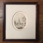 Oude Ets Overschie prent in lijst - Anna Doedijns, Antiek en Kunst, Kunst | Etsen en Gravures, Ophalen of Verzenden