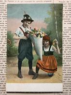 Kindjes met puntzak bloemen (HH), Ophalen of Verzenden, Voor 1920, Ongelopen, Kinderen