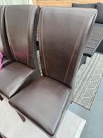 6 nette eetkamerstoelen te koop!, Ophalen, Gebruikt, Bruin, Leer