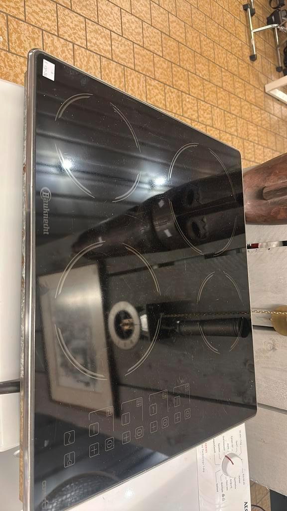 Zwarte keramische kookplaat – 4 zones, Witgoed en Apparatuur, Kookplaten, Gebruikt, Inbouw, Keramisch, 4 kookzones, Ophalen