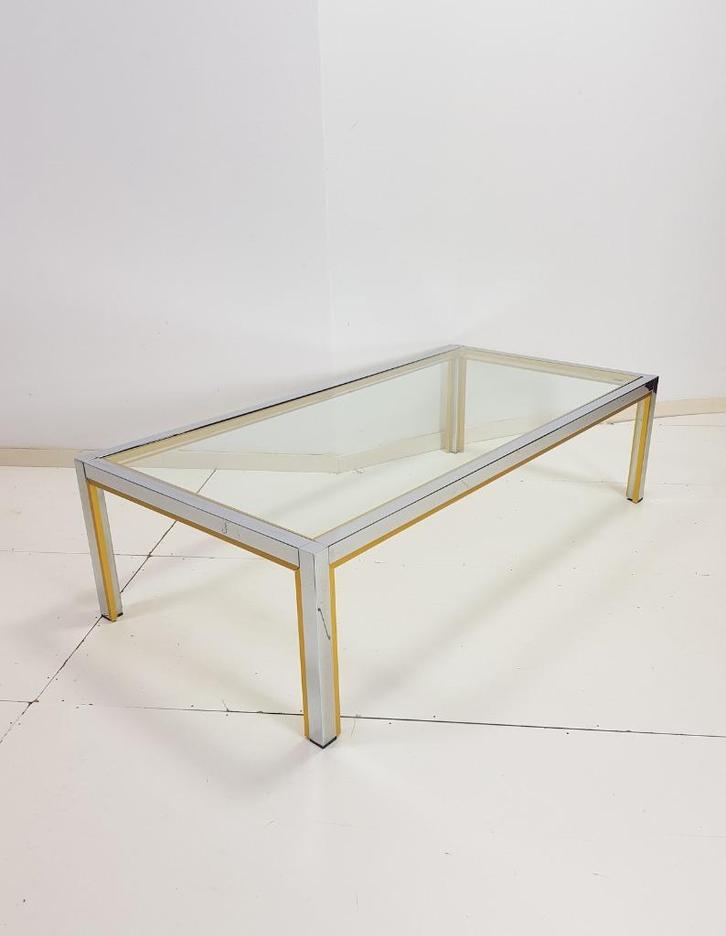 vintage salontafel Renato Zevi messing italië Regency '70, Huis en Inrichting, Tafels | Salontafels, Gebruikt, Minder dan 50 cm