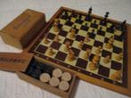 Vintage Houten Schaakspel.v.a 30,00e, Een of twee spelers, Ophalen of Verzenden, Gebruikt