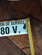 Brocante antieke emaille 380v bordje uit Frankrijk, Ophalen of Verzenden