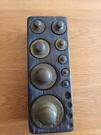 Blok met antieke koperen gewichten, Antiek en Kunst, Ophalen of Verzenden