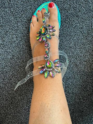 Metallic rainbow kleuren sandalen slippers maat 37 nieuw beschikbaar voor biedingen