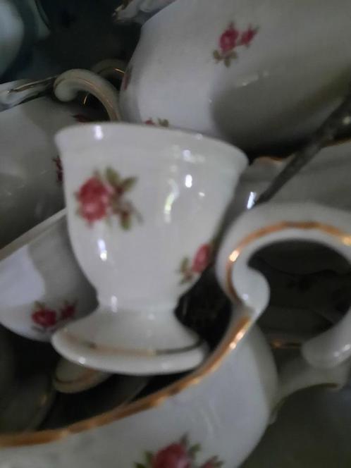 8 x Eierdop Seltmann Weiden Bavaria Marie Luise roze roosjes, Antiek en Kunst, Antiek | Servies los, Ophalen of Verzenden