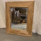 Spiegel (facet)– massief teak lijst - 60 x 50 cm - TTM Wonen, Huis en Inrichting, Woonaccessoires | Spiegels, Www.ttmwonen.nl