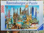 Puzzel 3000 stukjes: De beroemdste gebouwen ter wereld., Ophalen of Verzenden, Meer dan 1500 stukjes, Gebruikt, Legpuzzel