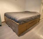 Opbergbed Butiken (6 laden) Wotan Hout inclusief lattenbodem, Ophalen, Bruin, Tweepersoons, Zo goed als nieuw