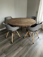 Eetkamertafel Be pure home + stoelen, Ophalen, 100 tot 150 cm, Rond, Zo goed als nieuw