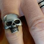 Stoere Skull Ring Keith Richards Stijl mt 14, Gebruikt, 20 of groter, IJzer of Staal, Heer