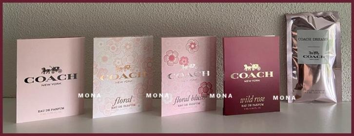 Coach for Women set 5 parfum samples proefjes testers, Sieraden, Tassen en Uiterlijk, Uiterlijk | Parfum, Nieuw, Verzenden