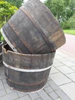 Eikenhouten Bloembak Plantenbak Biervat Groot 135 liter, Nieuw, Hout, 30 tot 60 cm, 60 tot 100 cm