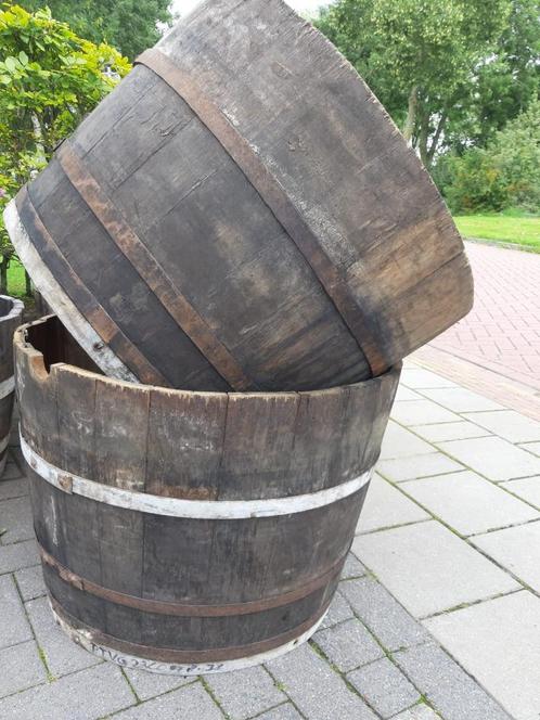 Eikenhouten Bloembak Plantenbak Biervat Groot 135 liter, Tuin en Terras, Bloembakken en Plantenbakken, Nieuw, Hout, Balkon, Tuin