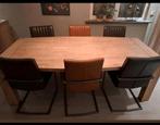 Houten/ Massief eikenhouten eettafel H&H 220x90 cm, Huis en Inrichting, Tafels | Eettafels, Ophalen, Eikenhout, 200 cm of meer