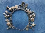 Bedelarmband met 18 bedeltjes…vintage…835 zilver…19 cm, Overige merken, Ophalen of Verzenden, Zo goed als nieuw, 4 bedels of meer