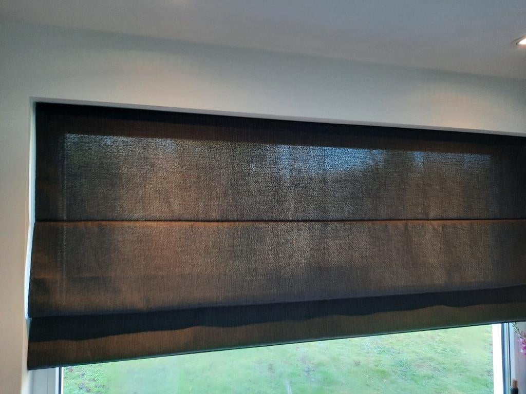 Antraciet/Zwart Vouwgordijn - Lichtdoorlatend, Ophalen, 100 tot 150 cm, Zwart, Zo goed als nieuw