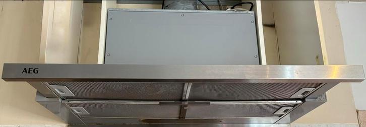 AEG Vlakscherm Afzuigkap - Keuken 90cm, Witgoed en Apparatuur, Afzuigkappen, Gebruikt, Inbouw, Vlakschermkap, 200 tot 400 m³ per uur