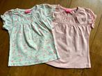 Set 2 meisjes t-shirts Hema wit vogeltjes en roze - maat 74, Meisje, Ophalen of Verzenden, Zo goed als nieuw, Hema