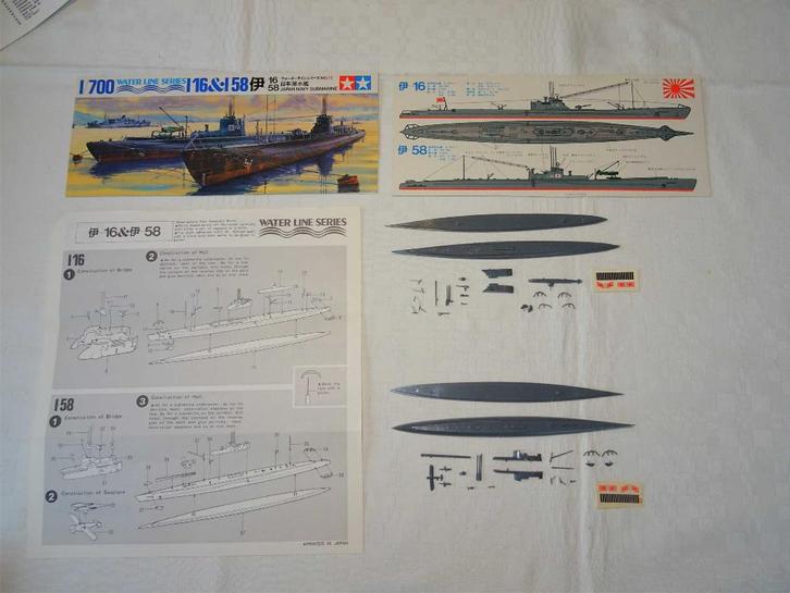 I16 en I58 onderzeeër - Japan - Tamiya - 1:700, Hobby en Vrije tijd, Modelbouw | Boten en Schepen, Gebruikt, 1:200 of kleiner