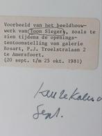 Toon Sieger persfoto sculptuur 1981, Antiek en Kunst, Verzenden