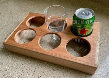 Mahonie 6 GLAZENREK TRAY beschikbaar voor biedingen