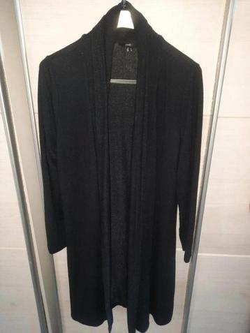 Yesta lang vest zwart met subtiele glitter beschikbaar voor biedingen