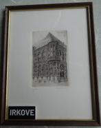 MOOIE ETS STADHUIS VAN GENT * in Lijst *, Antiek en Kunst, Kunst | Etsen en Gravures, Ophalen of Verzenden