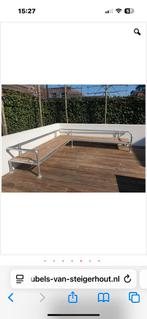 Hoekbank van steigerbuizen met kussens, Tuin en Terras, Ophalen, Nieuw, Metaal