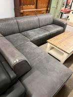 Suede grijze hoekbank, Ophalen, Gebruikt, ., .