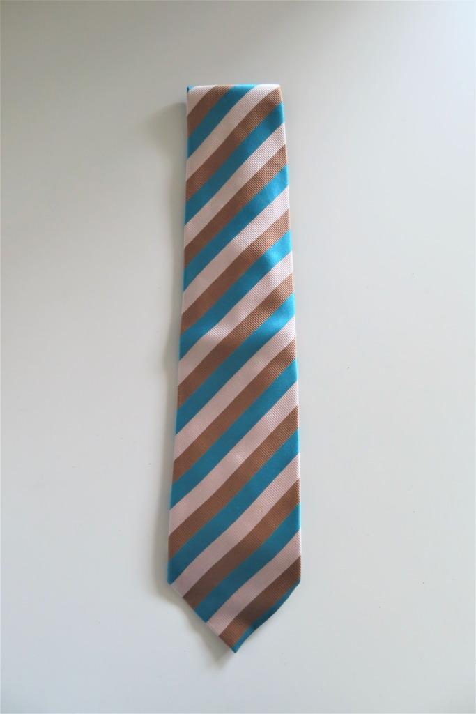 Stropdas Blauw Bruin (3484), Kleding | Heren, Stropdassen, Zo goed als nieuw, Met patroon, Blauw, Ophalen of Verzenden