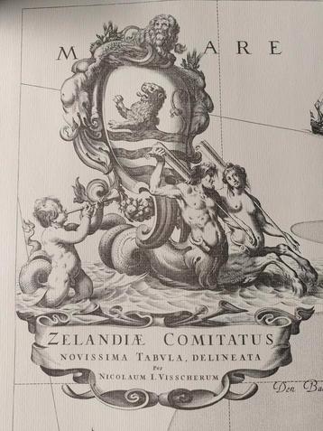 Visscher-Romankaart van Zeeland 9 losse historische kaarten