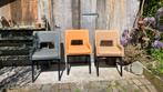 Handgemaakte industriële design stoelen, Industrieel design, Drie, Metaal, Zo goed als nieuw
