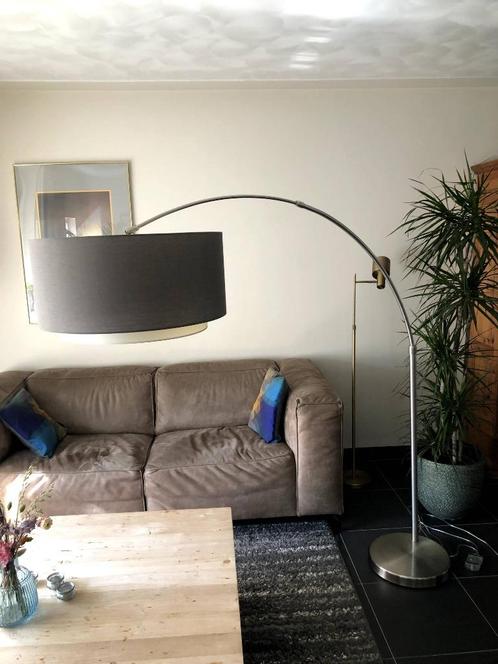 Booglamp (zilver, dubbele kap), Huis en Inrichting, Lampen | Vloerlampen, Zo goed als nieuw, 150 tot 200 cm, Ophalen
