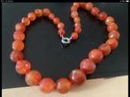 Prachtige vintage ketting collier Carneool, Sieraden, Tassen en Uiterlijk, Kettingen, Verzenden, Zo goed als nieuw, Steen of Mineraal