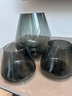 Waxinelichthouder / Vaas, Huis en Inrichting, Ophalen of Verzenden, Zo goed als nieuw, Zwart, Glas