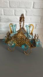 Antieke franse likeur mand Glas Kristal  8 glaasjes, Antiek en Kunst, Ophalen of Verzenden