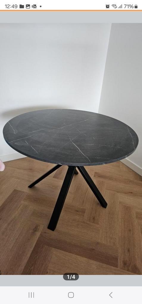 IKEA Mariedamm Ronde Tafel - Zwart, Huis en Inrichting, Tafels | Eettafels, Zo goed als nieuw, 50 tot 100 cm, 50 tot 100 cm, Vier personen