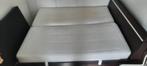 2-persoons (logeer)bed met 1 nachtkastje, Ophalen, 90 cm, Bruin, Tweepersoons