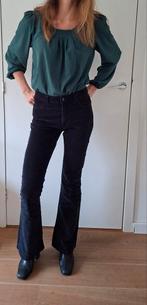 Zwarte flared ribbroek Fabienne Chapot 27/S, Kleding | Dames, Broeken en Pantalons, Verzenden, Zwart, Zo goed als nieuw, Fabienne Chapot