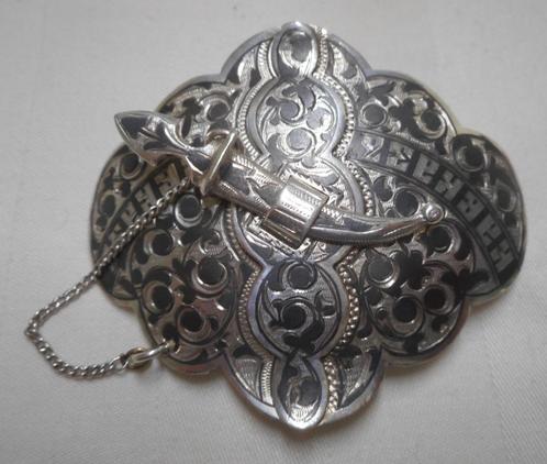 Bijzondere zilveren Russische Niello dolk riemgesp nr.453, Antiek en Kunst, Antiek | Goud en Zilver, Zilver, Verzenden