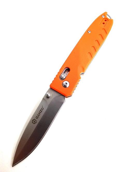 Ganzo G746-1 Oranje Outdoor Sport Eenhands Zakmes 20cm, Caravans en Kamperen, Kampeergereedschap, Nieuw, Verzenden